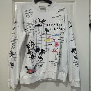 Scotch & Soda White Hawaiian Islands Graphic Sweatshirt size XL